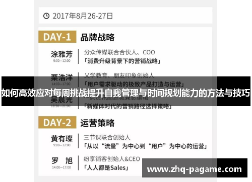 如何高效应对每周挑战提升自我管理与时间规划能力的方法与技巧