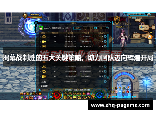 揭幕战制胜的五大关键策略，助力团队迈向辉煌开局